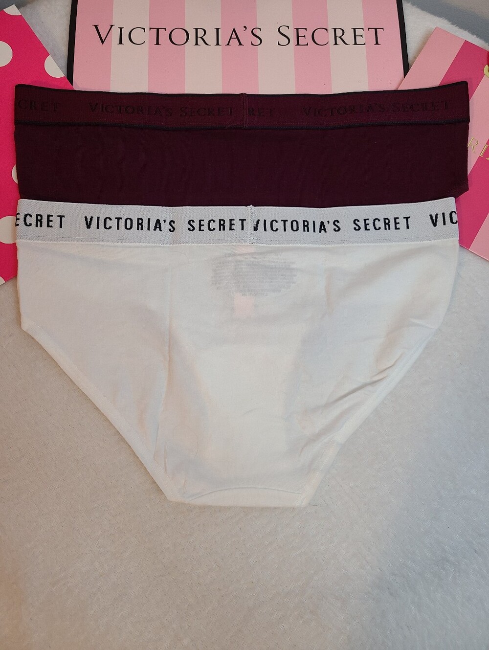 Victoria's Secret 2pk Classic Logo Band Cotton Hiphugger Panties Size Sm - Picture 3 of 4